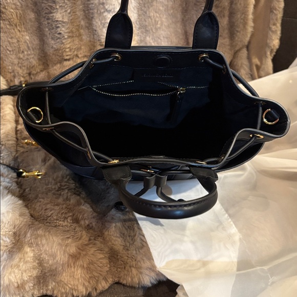 Veronica Beard Goody Suede & Leather 2 Way Bucket Satchel Crossbody Black Bag - Picture 16 of 16